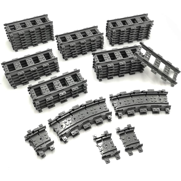 Rieles de Tren HXY 56 Piezas Rectos Flexibles Compatible