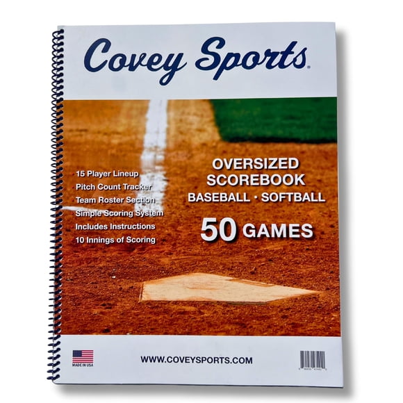 Libro de anotaciones de béisbol Covey Sports, tamaño grande 14 x 11 pulgadas