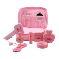 Magideal - 10 Piezas De Tocador De Juguete De Princesa Con Bolsa De Almacenamiento, Kits De Maquillaje, Juego De Simulación, Juego De Maquillaje Para Niños De 3,