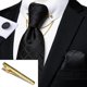 thumbnail image 2 of Corbatas Seda + Pin Cadena + Clip Dorado + Paño + Colleras negro Talla Única, 2 of 5