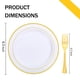 thumbnail image 4 of Platos y tenedores de postre de plástico WELLIFE, 120 unidades, blancos con bordes dorados, 4 of 6