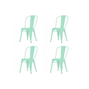 Habita2 Chile - Pack 4 Sillas Tolix Metalica Resistente Para Exterior - Menta