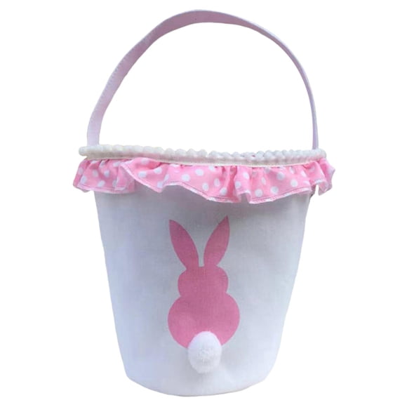 Canvas Easter Bunny Basket Tote Bag Regalo Juguetes Para Festival Caza Candy Pink
