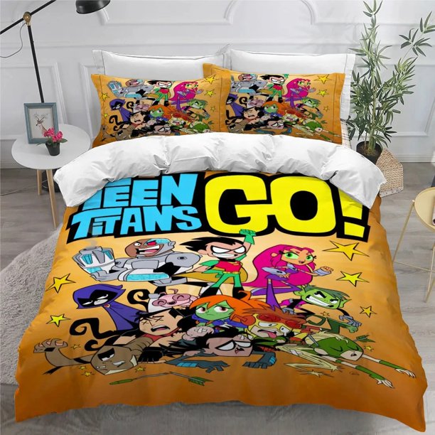 Teen Titans GoBedding Set Boys Girls Duvet Cover Pillowcase Bed boys Adult
