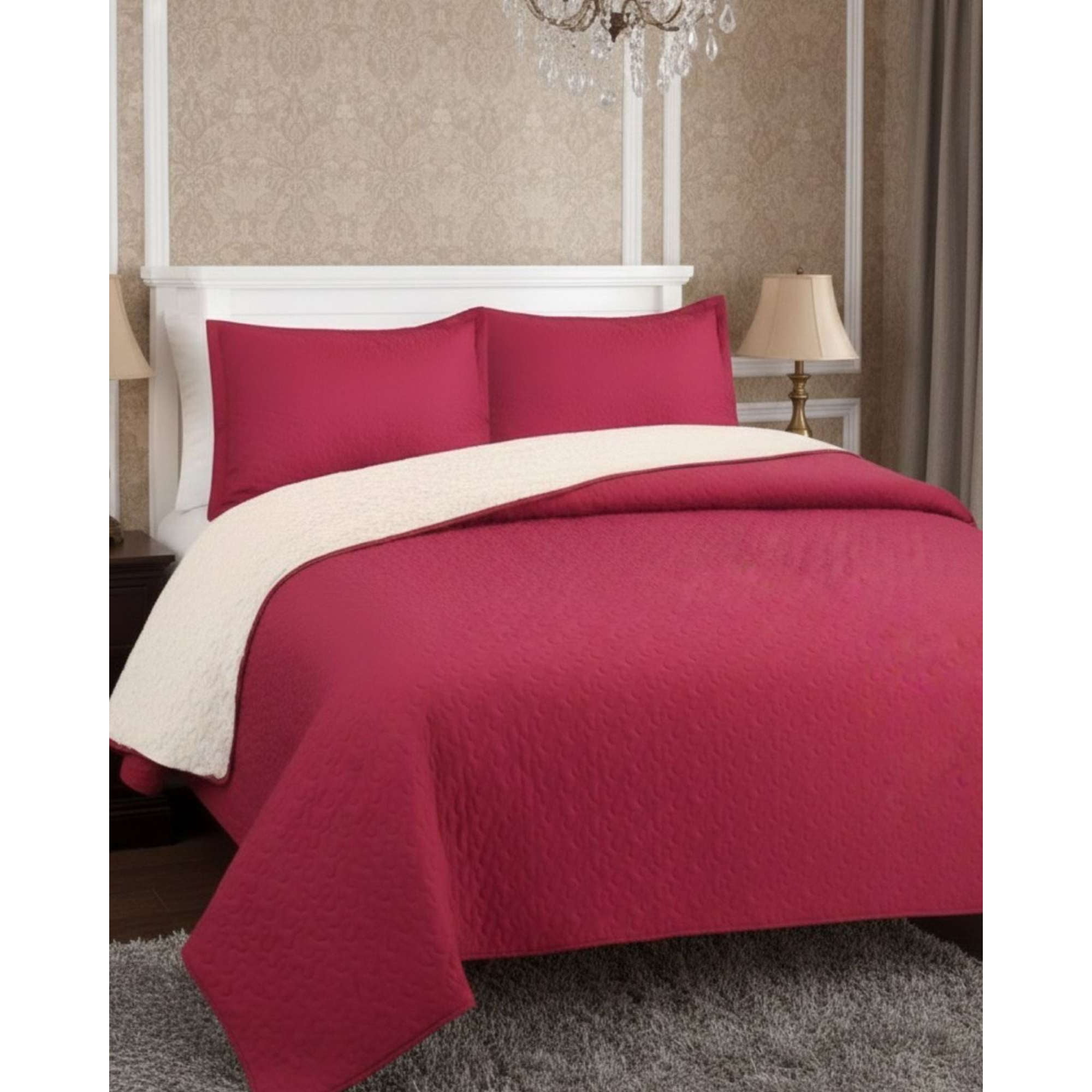 Myl Todo Hogar - Cobertor Colcha Quilt Sherpa Otoño Invierno 2 Plazas