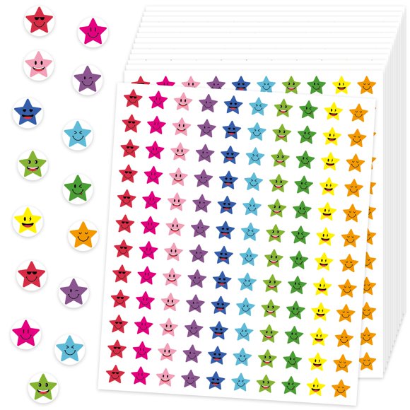 Pegatinas Leezead 6000 uds Estrella multicolor 1 cm