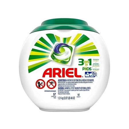 Detergente En Capsulas 3 En 1 Con Envase 57 Pods - Ariel