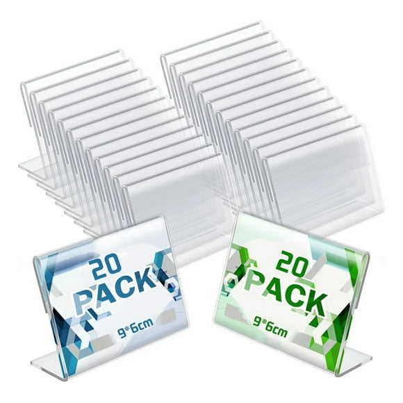 Pack 20 Porta Precios De Acrilico Medida 9x6 Cm Ultra Claro