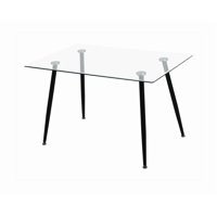 Habita2 Chile - Mesa Rectangular De Vidrio Prince Premium 130 Base Negra