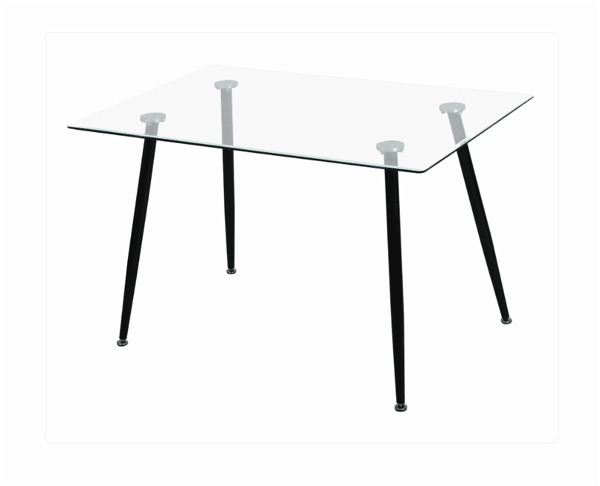 Habita2 Chile - Mesa Rectangular De Vidrio Prince Premium 130 Base Negra