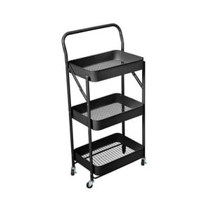 Habita2 Chile - Carro Organizador Mueble Multiuso Plegable - Negro