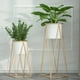 thumbnail image 4 of Set 2 Porta Maceteros Pedestal Maceta Plantas Blanco Dorados, 4 of 8