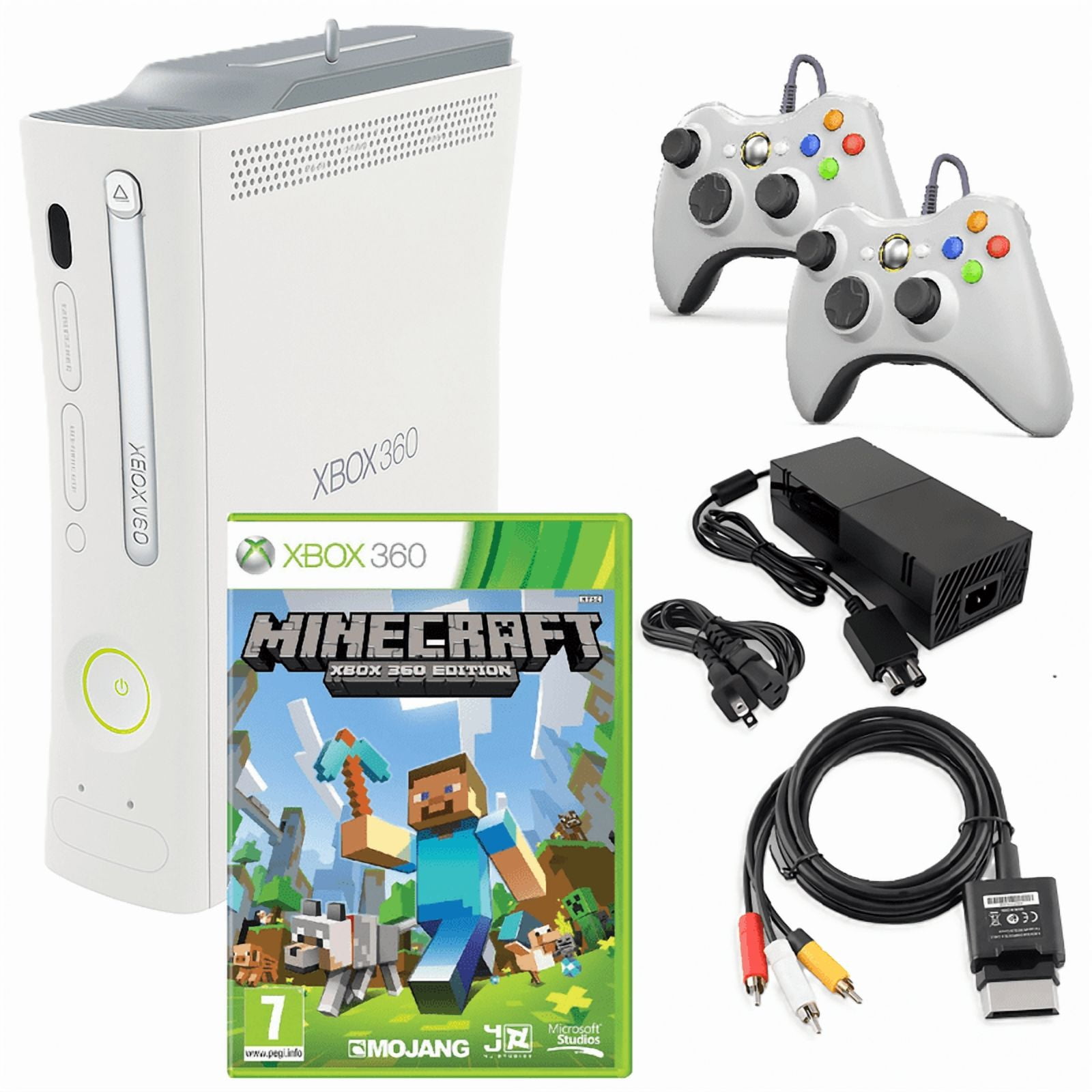 Microsoft Xbox 360 Consola Original Blanca Minecraft Dos Controles