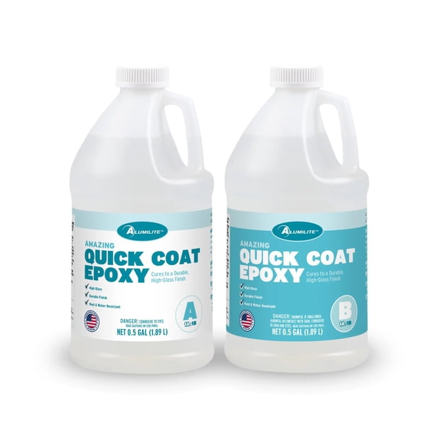 Alumilite Amazing Quick Coat Epoxi (1 gal) – Curado rápido, transparente como cristal, acabado durad