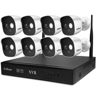 Srihome - Kit Nvr Inalámbrico Sistema De 8 Cámaras De Seguridad Ip Wifi 1080P 2Mp Sricam Nvs002