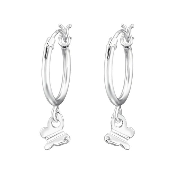 Aros Colgante Plata 925 Forma Mariposa Plateado