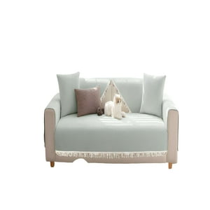 Genérico - Fundas De Sillón Con Flecos 5 Piezas De Sillón Con Flecos Verde Menta