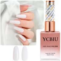 Esmalte De Uñas En Gel Ycbiu, Blanco, 16 Ml, Punta Francesa, Remojo Con Rayos Uv/Led