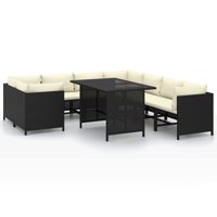 Conjunto De Jardín Lounge Casafoyer De Poliratán 9 Piezas Negro
