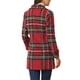thumbnail image 3 of INSPIRE CHIC Abrigo de Mujer con Solapa de Muesca, Mangas Largas, Doble Botonadura, Cuadros, Talla L, Rojo Verde, 3 of 6