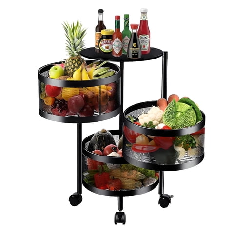 Prochef - Carro Organizador 4 Canastos Pivotantes Cuadrados