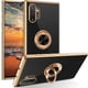 thumbnail image 1 of Funda con soporte de anillo para Samsung Galaxy Note 10 Plus, con borde chapado y rotación de 360 grados, soporte de silicona suave de TPU, delgada, suave y flexible, para mujeres y niñas (negro), 1 of 7