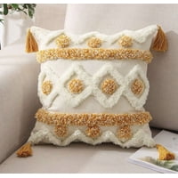 Homestore - Cojín Boho 45 Cm X 45 Cm Rombo Mostaza