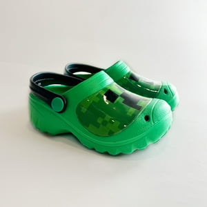 Zueco De Eva Niño Creepers Pixeles Verde Minecraft