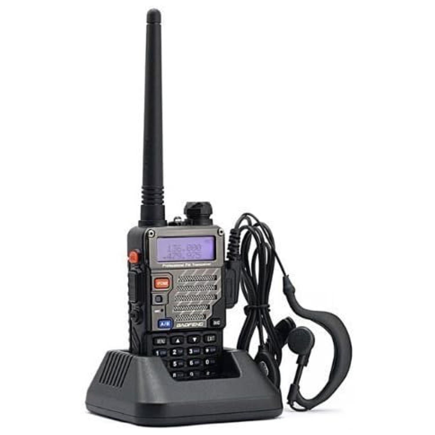 Baofeng - Radio Transmisor Walkie Talkie Negro Uhf-uv 5re