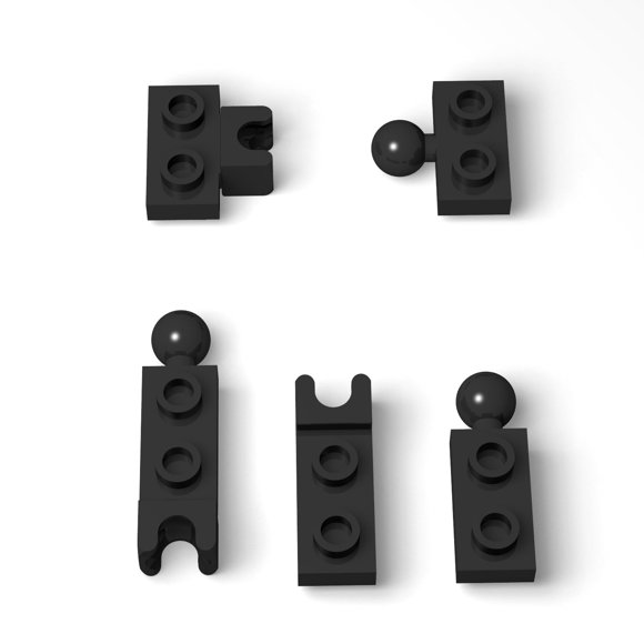 Ajuzolu Set de 105 piezas de rótulas para bloques de construcción, negro