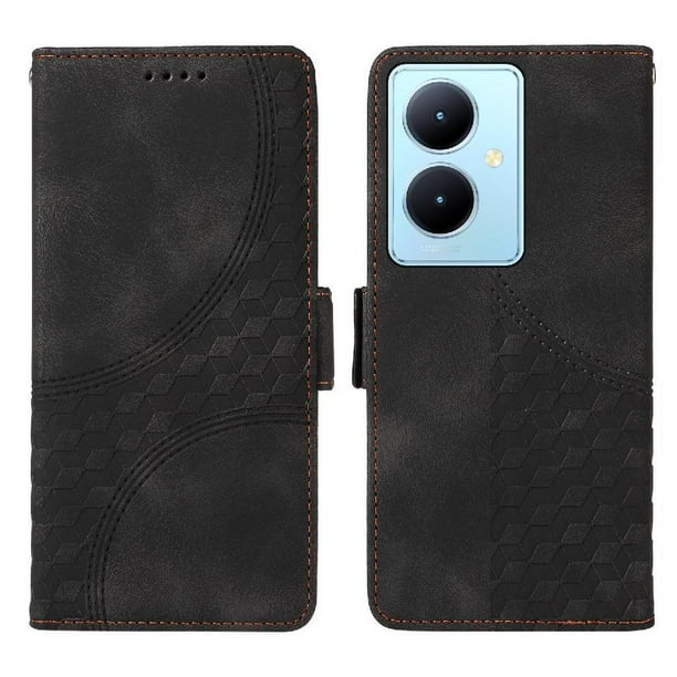 Carcasa FOXDOCK Vivo Y78 5G de cuero PU, diseño acolchado clásico, protección contra caídas y rayones