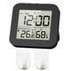 thumbnail image 1 of Reloj Despertador Digital Reloj De Baño Digital Para Dormitorio Sala De Estar 2 Piezas Ganchos Negro, 1 of 2