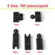 thumbnail image 2 of Ajuzolu Set de 105 piezas de rótulas para bloques de construcción, negro, 2 of 3