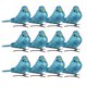 thumbnail image 1 of 12pcs mini pájaros decorativos artificiales de la espuma de bling para el azul del jardín de los artes, 1 of 5