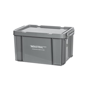 Magideal - Caja De Almacenamiento Al Aire Libre, Organizador De Maletero De Coche, Portátil Con Tapa, Contenedor De Almacenamiento Apilable Para Acampar Al Aire , Gris