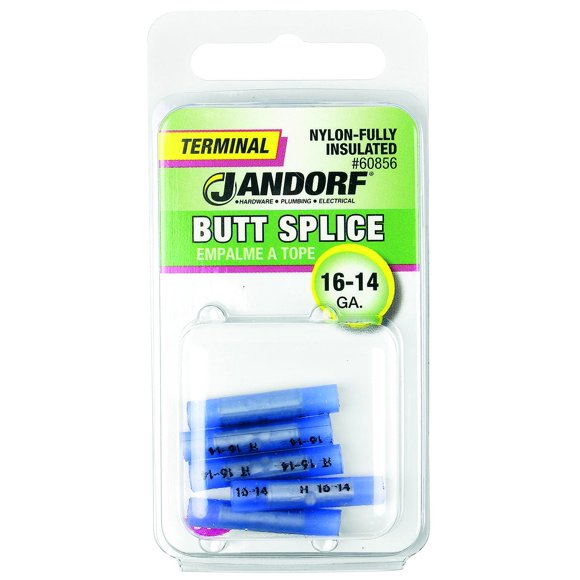 Terminal Jandorf 60856, empalme a tope, calibre 16-14, azul