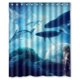 thumbnail image 1 of Cortina de ducha con diseño de ballenas y ganchos, tamaño 60 x 72 pulgadas, 1 of 3