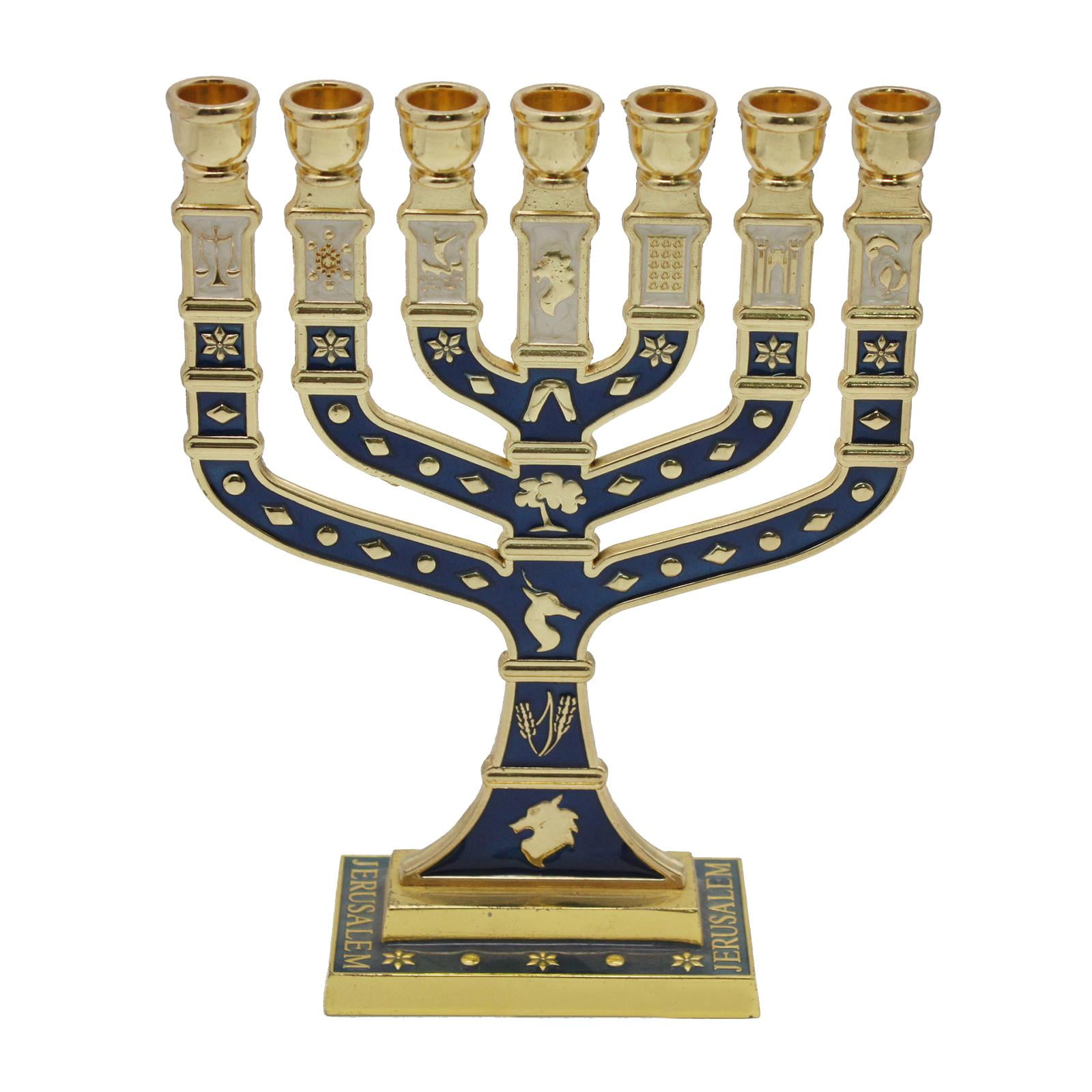 Magideal - Candelabro Menorah, Candelabros De 7 Ramas, Estilo Clásico Europeo, Candelabro Menorah De Hanukkah Para Decoración De Banquetes En Sala De Estar