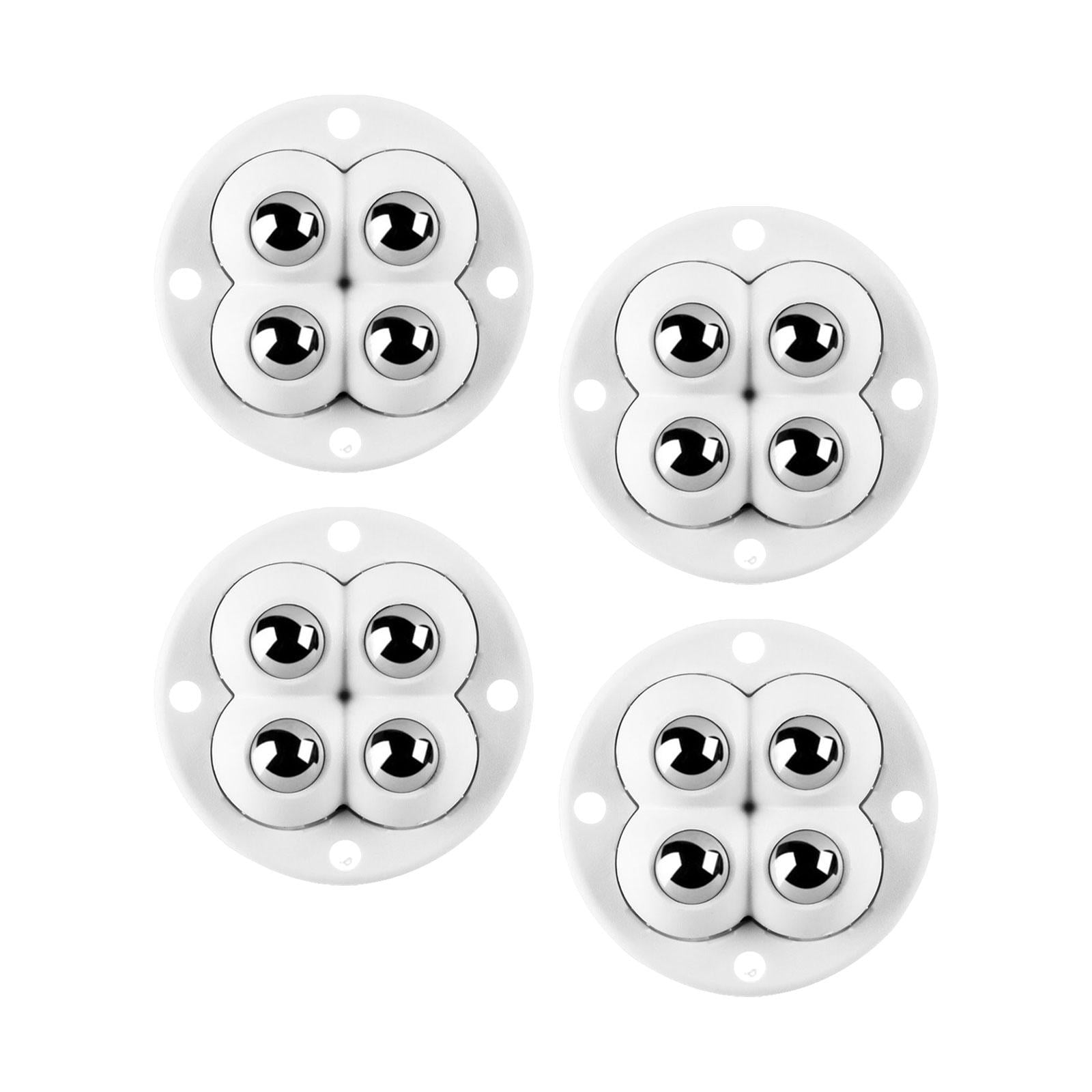 Magideal - 4x Pasta Rodillo Ruedas Ruedas Universales Rueda Para Muebles, Rotación De 360 Grados Polea Giratoria Mini Ruedas Giratorias Para Caja De Contenedores Cuentas De Acero Blanco