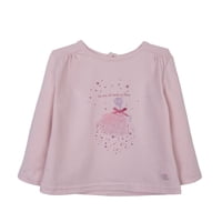 Pillin - Polera Bebé Niña Manga Larga Bailarina Y Brillos Palo Rosa