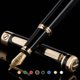 thumbnail image 1 of Pluma estilográfica Scriveiner lacada negra con acabado dorado de 24 quilates, 1 of 9