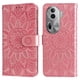 thumbnail image 3 of Funda tipo cartera FOXDOCK para OPPO Reno 11 Pro 5G , diseño girasol en relieve, cuero PU, cierre magnético, soporte y tarjetero, 3 of 5