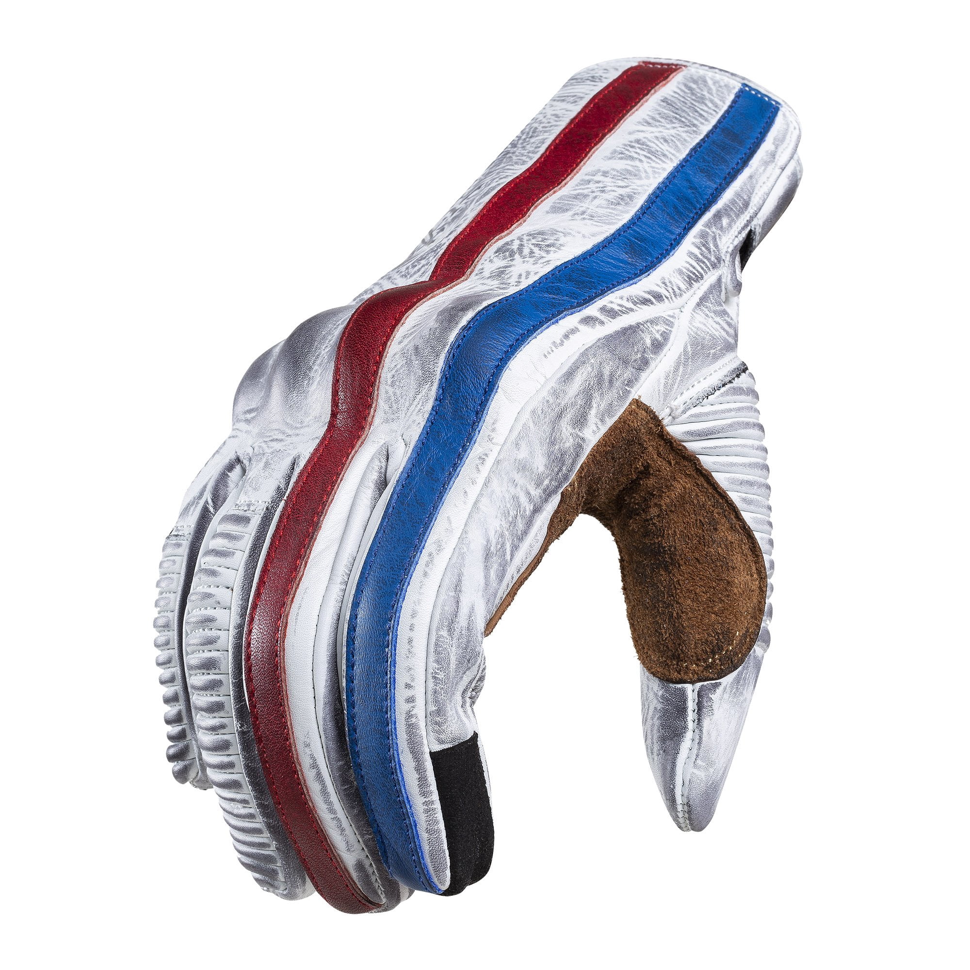 Guantes Cuero Natural Moto, Vintage Con Efecto Desgaste, Café Claro. Respekt