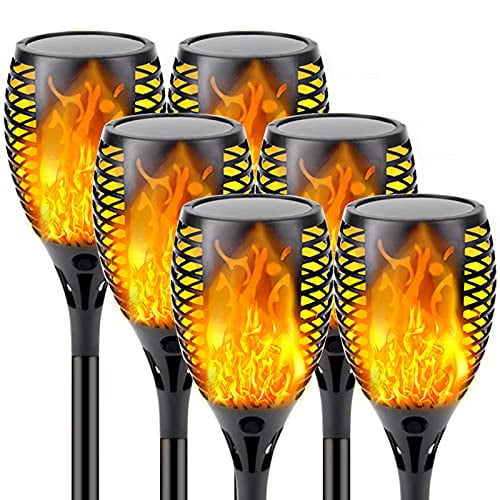 Antorcha solar SANJICHA, tamaño supergrande, naranja, paquete de 6
