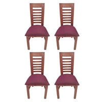 Koliat - Pack 4 Sillas Oporto Caramelo Tapiz Burdeo