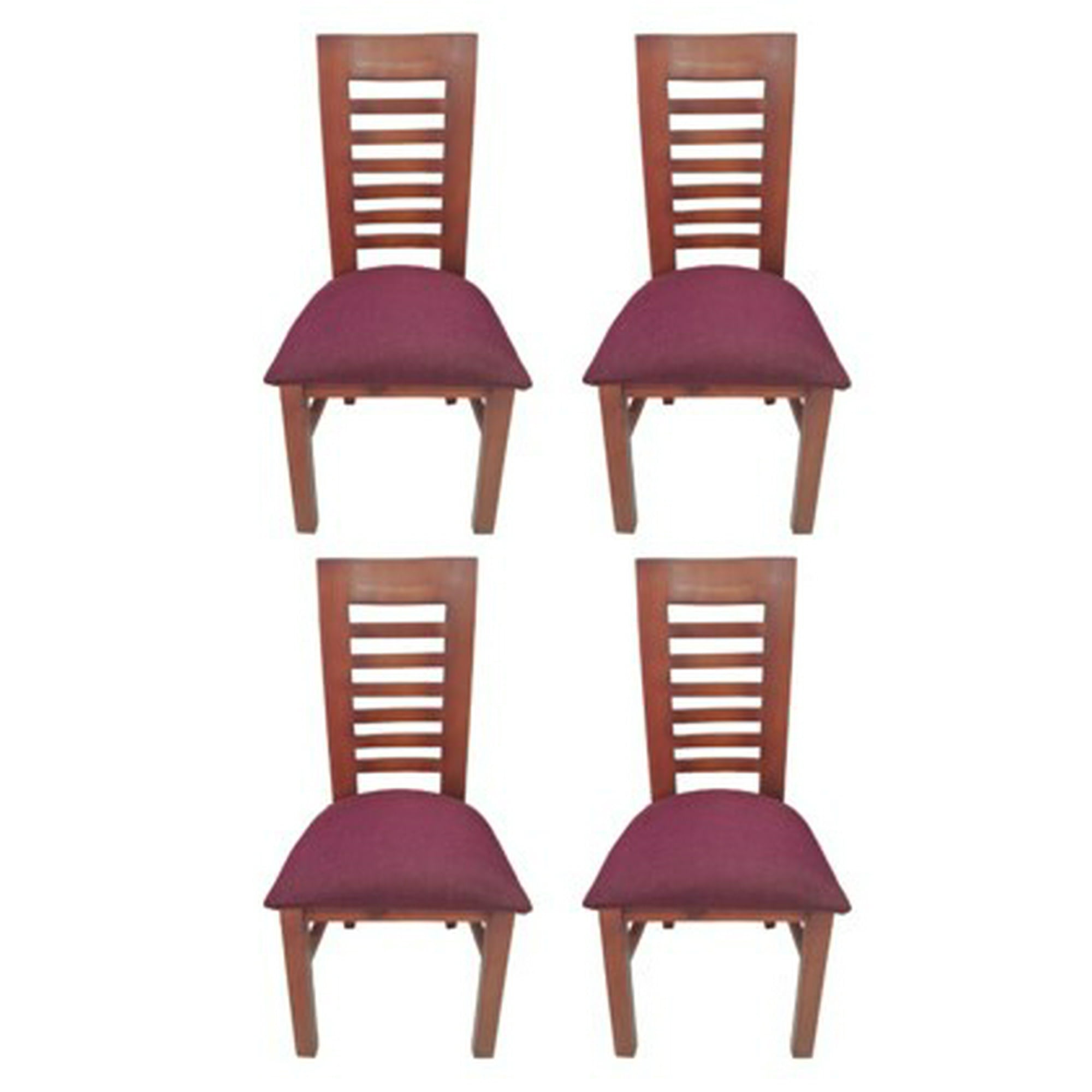 Koliat - Pack 4 Sillas Oporto Caramelo Tapiz Burdeo