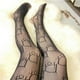 thumbnail image 1 of Medias divertidas con letras sexys de encaje para mujer, medias de rejilla ahuecadas., 1 of 5
