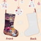 thumbnail image 3 of Hora de Aventura Tema: Calcetines de Navidad, fino lino blanco para colgar en escaleras y chimenea, decoración navideña para el hogar, regalo de Navidad. 45cm × 32cm, 3 of 5