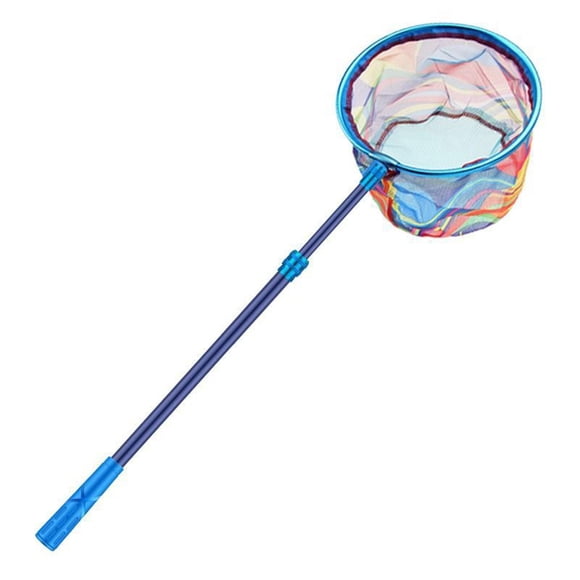Red de aterrizaje de pesca telescópica para niños con mango retráctil para niñas para niños viaja fácilmente captura y liberación para mariposa minnow Azul
