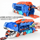 thumbnail image 2 of Camión Dinosaurio T Rex Con Pista Deslizante Y Autos Tiranosaurio Rex Azul, 2 of 6
